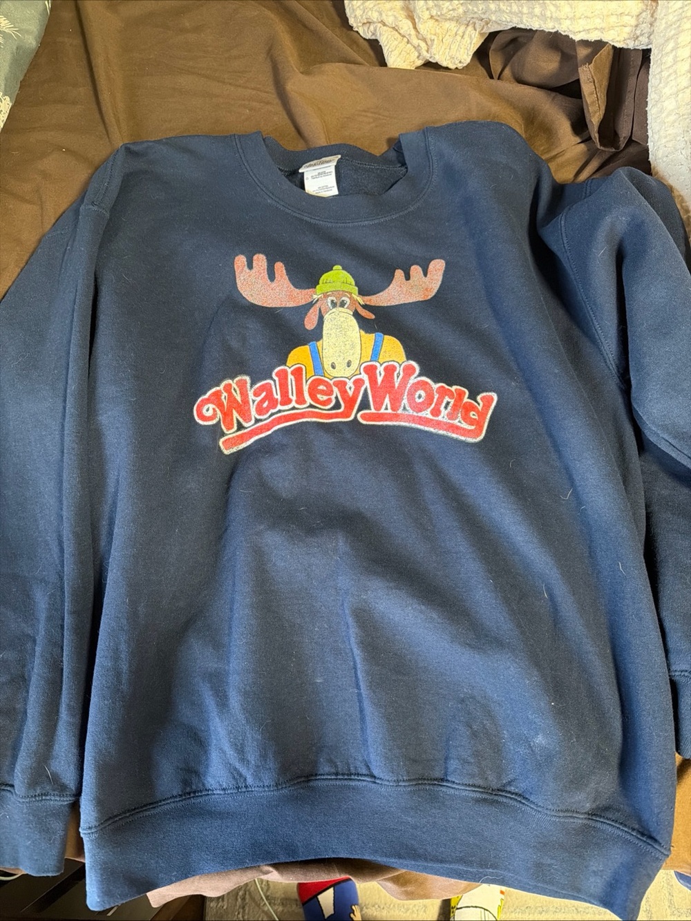 National Lampoons Vacation Wally World Navy Graphic Crewneck Sweatshirt Large